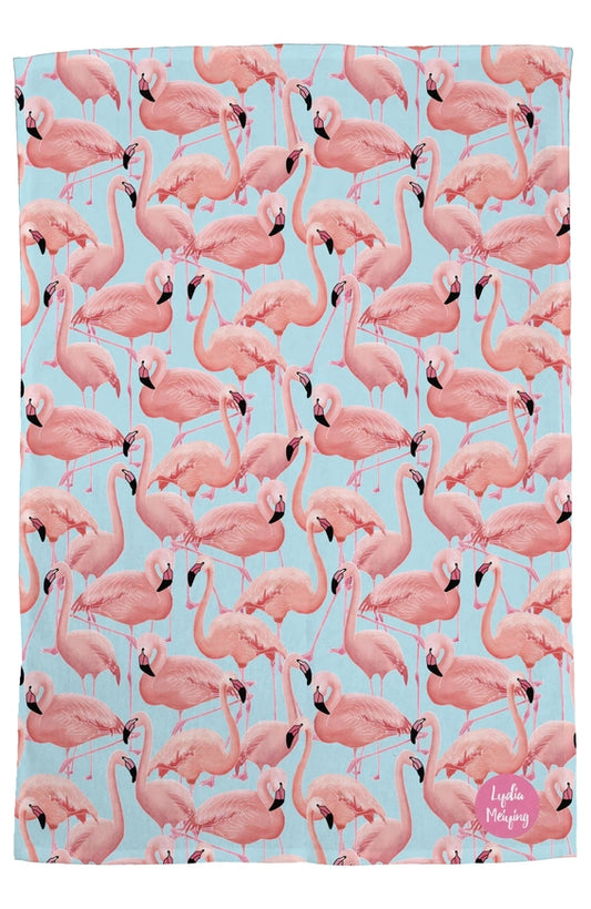 Flamingo Birds Designer Tea Towel - Lydia Meiying