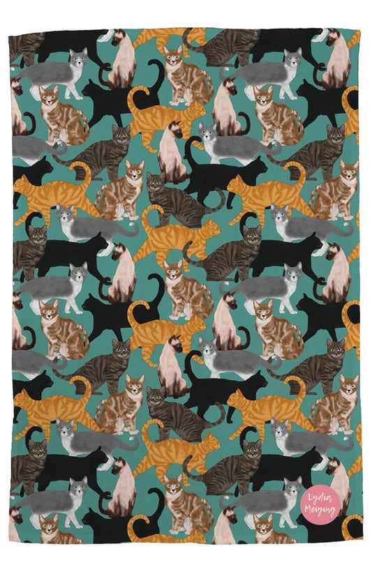 Cats Designer Tea Towel - Lydia Meiying
