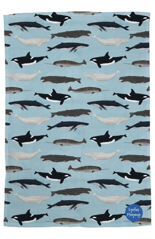Whales Cotton Tea Towel - Lydia Meiying